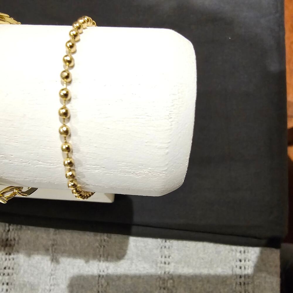 Gold Bracelet Set 4pc Minimalist Stack Beaded Paperclip Chain Dainty Jewelry - Picture 10 of 10